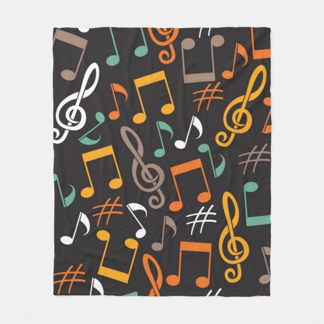 Music pattern fleece blanket (Front)