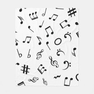 Music pattern fleece blanket