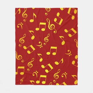 Music pattern fleece blanket