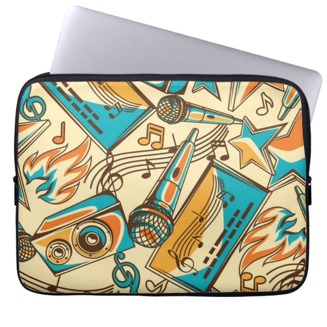 Music pattern laptop sleeve (Front)