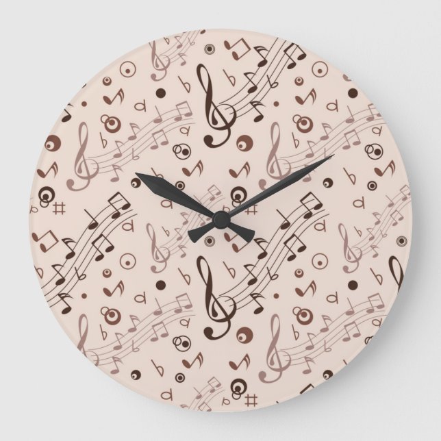 Music pattern large clock (Front)