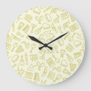 Music pattern large clock