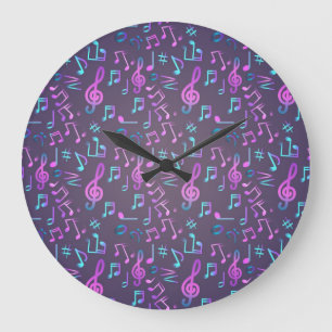 Music pattern large clock