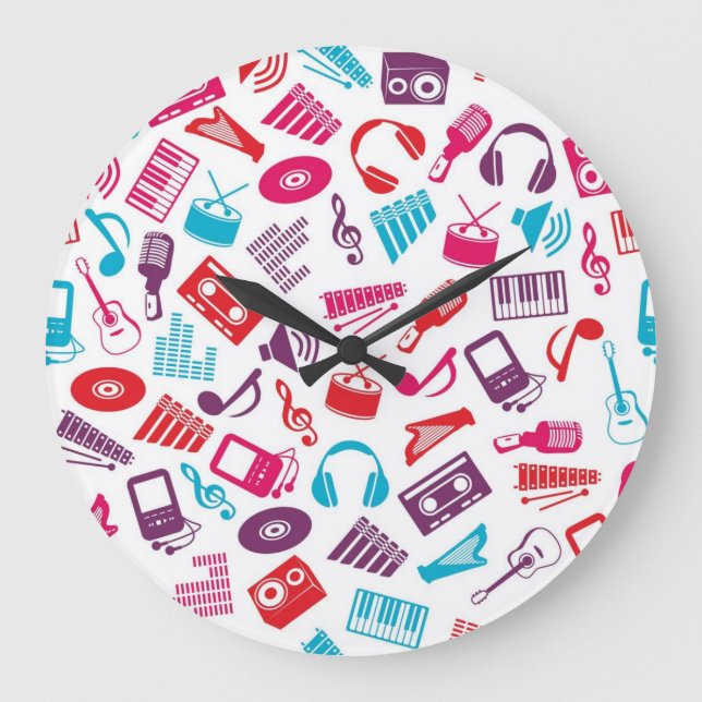 Music pattern large clock (Front)