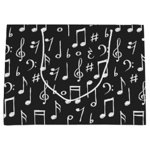Music pattern large gift bag