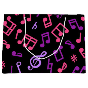 Music pattern large gift bag