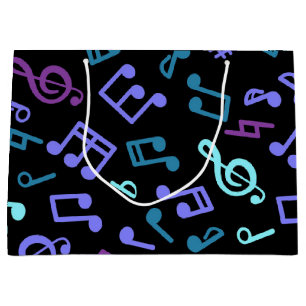 Music pattern large gift bag
