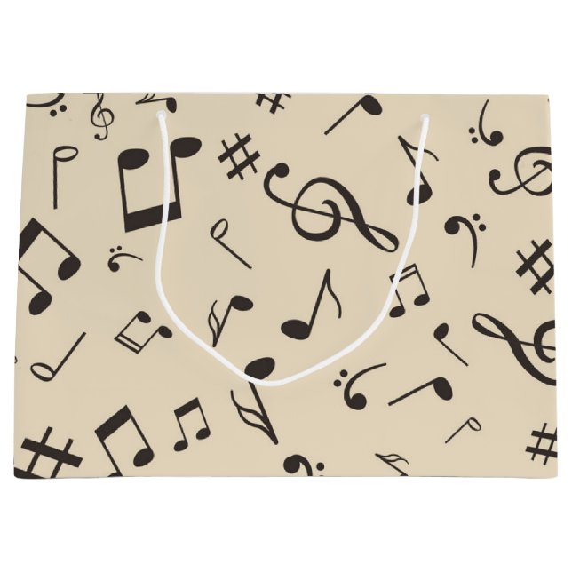 Music pattern large gift bag (Front)