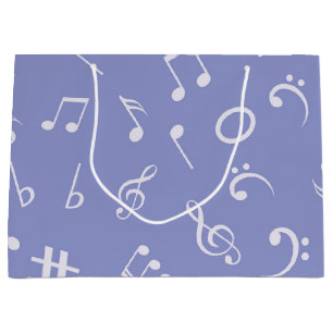 Music pattern large gift bag