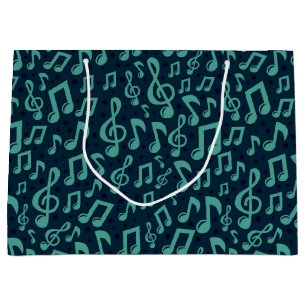 Music pattern large gift bag