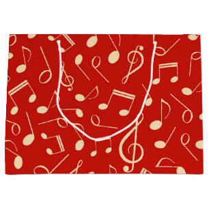 Music pattern large gift bag
