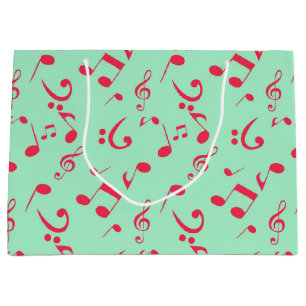 Music pattern large gift bag