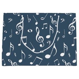 Music pattern large gift bag
