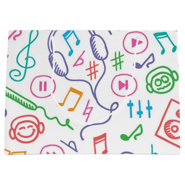 Music pattern large gift bag (Front)
