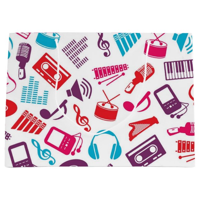 Music pattern large gift bag (Front)