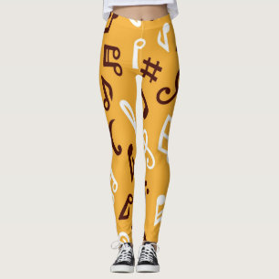 Music pattern leggings