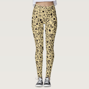Music pattern leggings