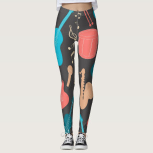 Music pattern leggings