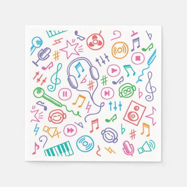 Music pattern napkin (Front)