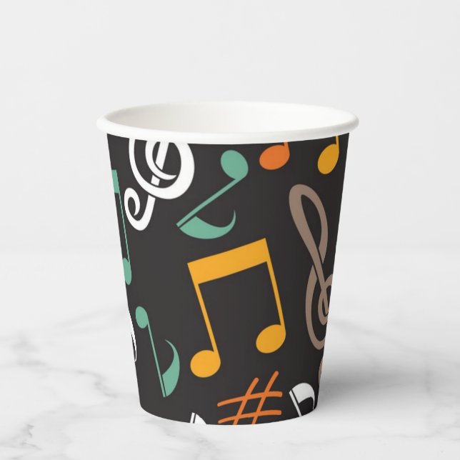 Music pattern paper cups (Front)