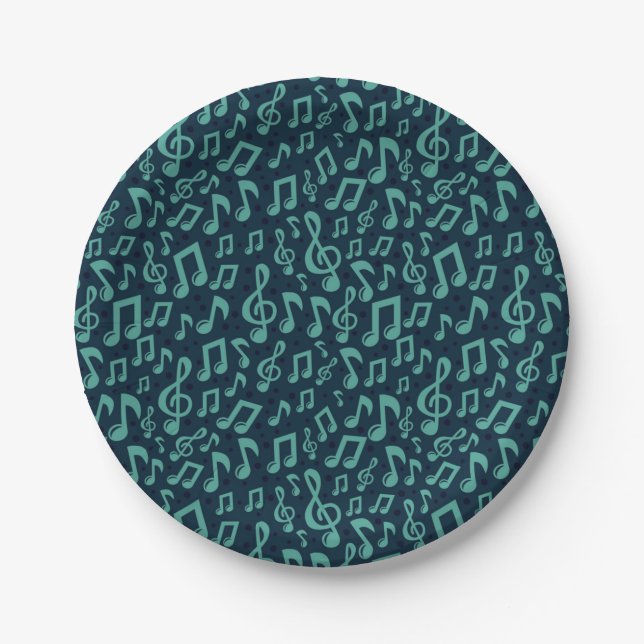 Music pattern paper plate (Front)