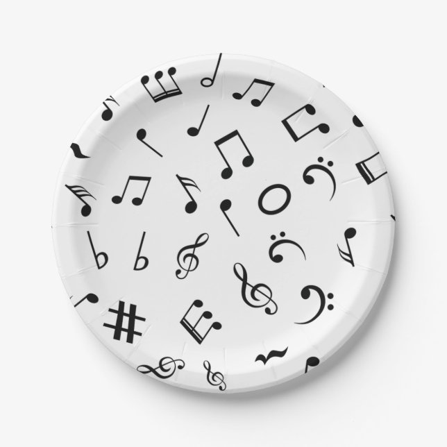 Music pattern paper plate (Front)