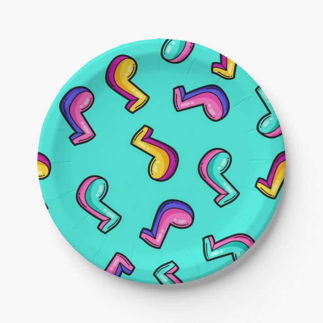 Music pattern paper plate (Front)