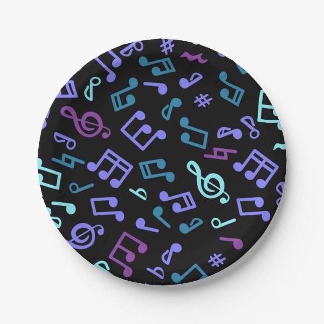 Music pattern paper plate (Front)