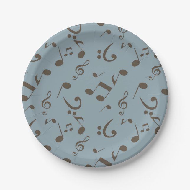 Music pattern paper plate (Front)
