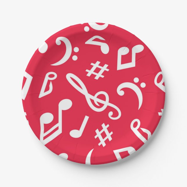 Music pattern paper plate (Front)