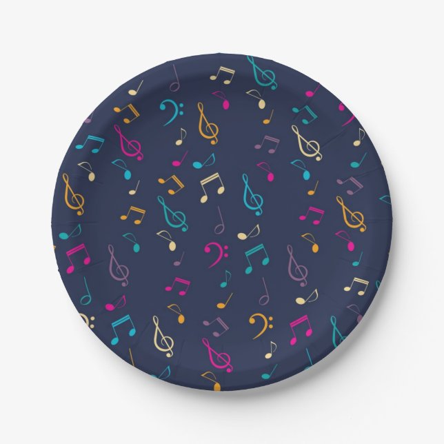 Music pattern paper plate (Front)