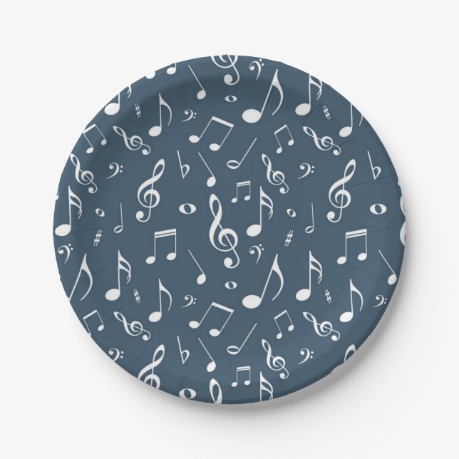 Music pattern paper plate (Front)