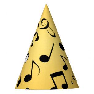 Music pattern party hat