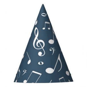 Music pattern party hat
