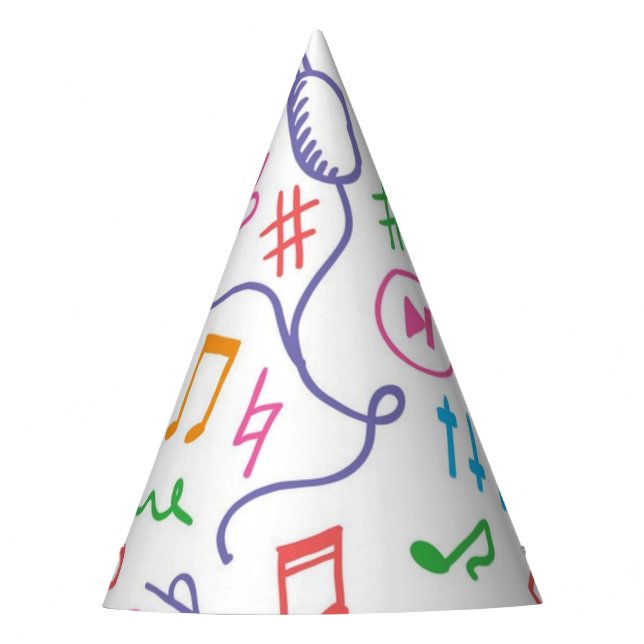 Music pattern party hat (Front)