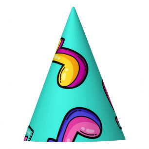 Music pattern party hat