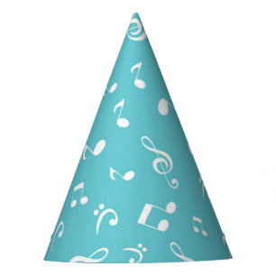 Music pattern party hat