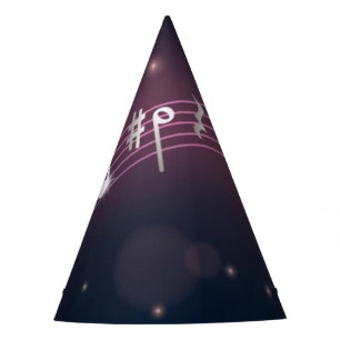 Music pattern party hat