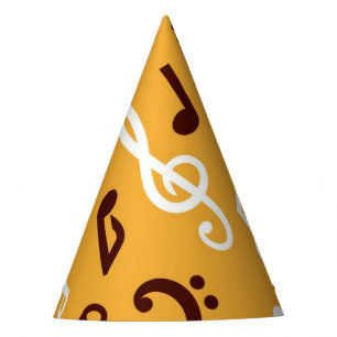 Music pattern party hat
