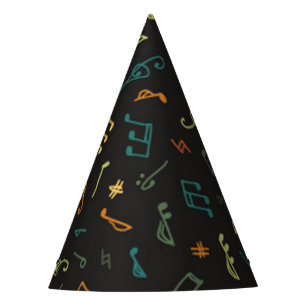 Music pattern party hat