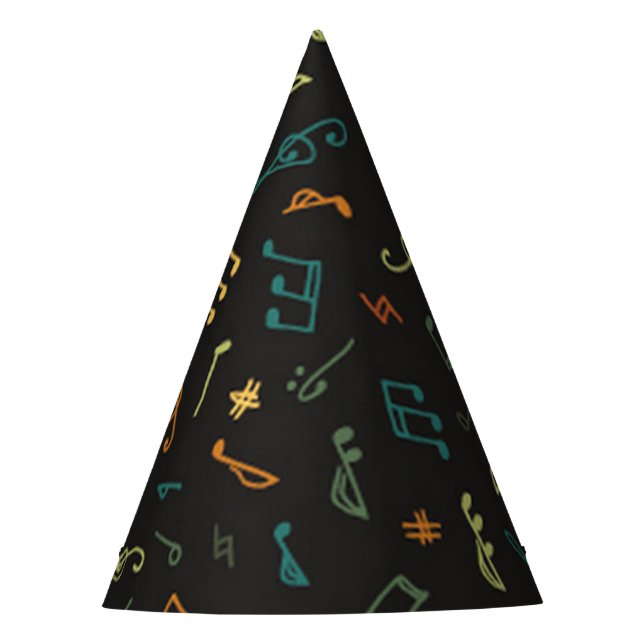 Music pattern party hat (Front)