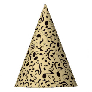 Music pattern party hat