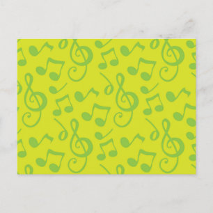 Music pattern postcard