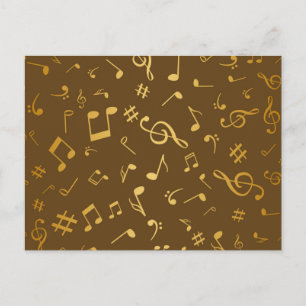 Music pattern postcard