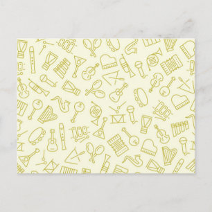 Music pattern postcard