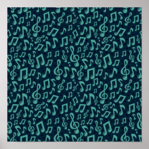 Music pattern poster