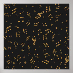 Music pattern poster