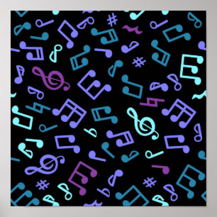 Music pattern poster