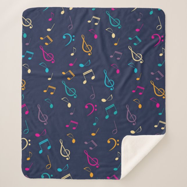 Music pattern sherpa blanket (Front)