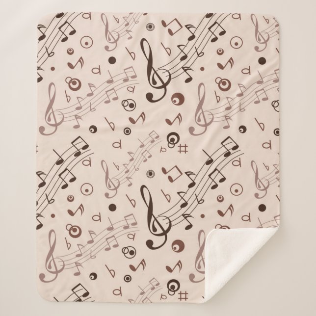 Music pattern sherpa blanket (Front)